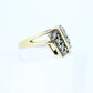Diamond Bypass ring. 14k Yellow Gold Diamond ring. Diamond cluster. Diamond straight. Pinky ring elegant st(165/11)