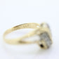 Diamond Bypass ring. 14k Yellow Gold Diamond ring. Diamond cluster. Diamond straight. Pinky ring elegant st(165/11)