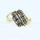 Diamond Bypass ring. 14k Yellow Gold Diamond ring. Diamond cluster. Diamond straight. Pinky ring elegant st(165/11)