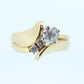 14k Bypass Diamond  Ring set. Wedding set. Engagement set. Bridal ring set. Diamond ring kit. st(250/11)