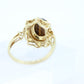 10k Tiger Eye Oval Cabochon ring. Tiger's Eye and Citrine Halo ring. St (88/11)