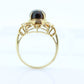 10k Tiger Eye Oval Cabochon ring. Tiger's Eye and Citrine Halo ring. St (88/11)