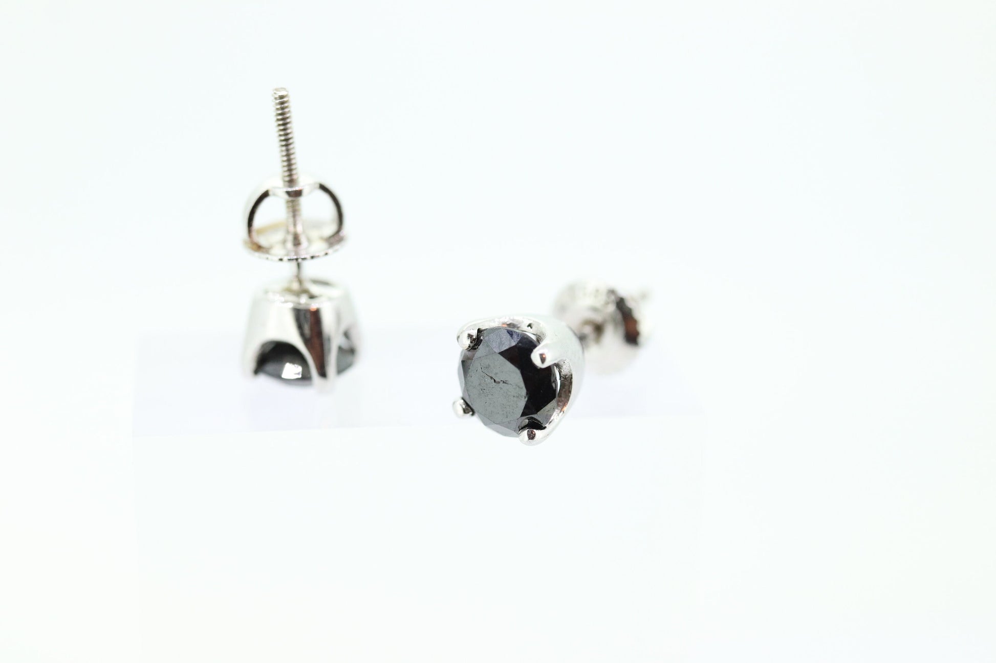 Black Diamond stud earrings. 14k Stud posts with 1.67ctw Diamonds. Jet Black. stock 160/11