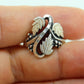 Black Hills Gold ring. 925 Sterling Silver band. Sterling Silver Leaf Vine Black Hills ring. st(17)