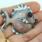 FISH sterling silver brooch. Vintage Large 925 Sterling Silver Fish Quartz Brooch pin. st(15)
