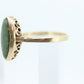 10k Green Agate Marquise Jade Jadeite ring. 10k Bezel Set marquise cabochon green jadeite ring. st(73)