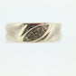Textured 10k White Gold Band. 10k Engraved and Textured Wedding ring with tiny diamond melees. st(63/25)