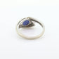 Linde Blue STAR Sapphire Solitaire  ring. 10k White gold sapphire solitaire. Blue Star Sapphire bypass ring. st(97/75