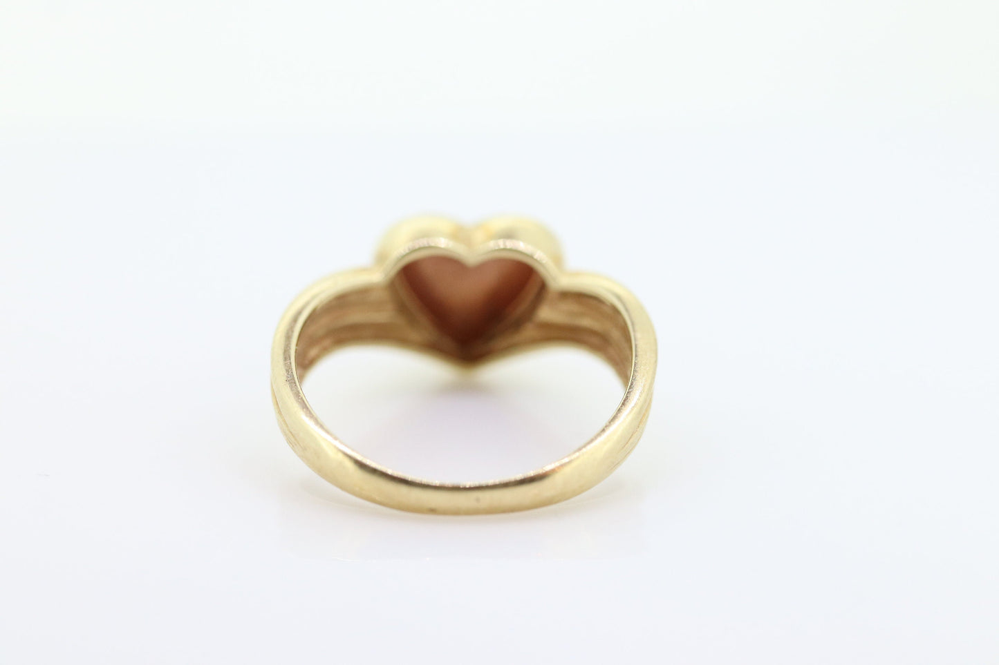 10k Heart Ring. 10k Textured heart promise ring. 10k Rose and Yellow Gold. Cute Heart Ring. Bezel set. st(101/20)