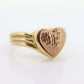 10k Heart Ring. 10k Textured heart promise ring. 10k Rose and Yellow Gold. Cute Heart Ring. Bezel set. st(101/20)
