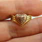 10k Heart Ring. 10k Textured heart promise ring. 10k Rose and Yellow Gold. Cute Heart Ring. Bezel set. st(101/20)