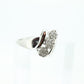 Vintage 10k White Gold Ring. Round Diamond Daisy Cluster Ring. Bypass Waterfall diamond. Engagement Ring. sz 7 st(52/9)