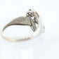 Vintage 10k White Gold Ring. Round Diamond Daisy Cluster Ring. Bypass Waterfall diamond. Engagement Ring. sz 7 st(52/9)
