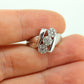 Vintage 10k White Gold Ring. Round Diamond Daisy Cluster Ring. Bypass Waterfall diamond. Engagement Ring. sz 7 st(52/9)