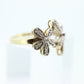 10k Flower Blossom Diamond Set Cocktail ring. Daisy Ring 10k Gold. Flower Ring. Daisy ring. st(51/74)