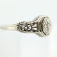 Antique Art Deco Diamond Solitaire Ring. 18k White Gold square set diamond  illusion set. st(105)