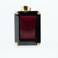 GARNET 14k Gold Pendant. Emerald Rectangle Garnet solitaire Pendant. (st53)