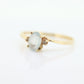 10k Aquamarine ring. Dainty Aquamarine solitaire ring. Aquamarine gem. Light Aquamarine 10k yellow gold st(40)