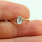 10k Aquamarine ring. Dainty Aquamarine solitaire ring. Aquamarine gem. Light Aquamarine 10k yellow gold st(40)