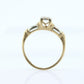 14k Art Deco Diamond ring. 14k White Yellow Gold Square cathedral Ring. intricate design ring. st(119)