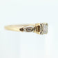 14k Art Deco Diamond ring. 14k White Yellow Gold Square cathedral Ring. intricate design ring. st(119)