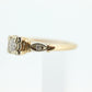 14k Art Deco Diamond ring. 14k White Yellow Gold Square cathedral Ring. intricate design ring. st(119)