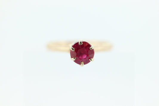 Otsby Barton Ruby Ring. 14k Yellow Gold Claw Design. OB from Art Deco 1920 Era. Ruby Claw ring. st50