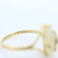 10k Quartz Glass Diamond Oval ring. Art Deco Filigree Frosted Rock Crystal Ring with a diamond. st(80)