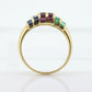 18k Emerald Ruby SAPPHIRE Bombe Dome band. 18k Yellow Gold Princess Channel set round Bombe Dome ring. st(196)
