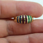 18k Emerald Ruby SAPPHIRE Bombe Dome band. 18k Yellow Gold Princess Channel set round Bombe Dome ring. st(196)