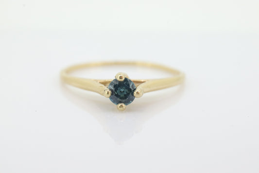 18k Orange Blossom Ring. Light Blue Topaz Solitaire Claw Set. Antique ORANGE Blossom Ring. Stock(62)