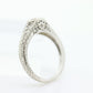 Art Deco Diamond ring. 14k white gold with engravings. Made by Royal Jewelry RJM