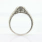 Art Deco Diamond ring. 14k white gold with engravings. Made by Royal Jewelry RJM