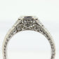Art Deco Diamond ring. 14k white gold with engravings. Made by Royal Jewelry RJM