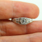 Art Deco Diamond ring. 14k white gold with engravings. Made by Royal Jewelry RJM