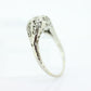Art Deco Diamond ring. 18k White Gold Filigree Engagement Ring.
