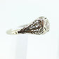 Art Deco Diamond ring. 18k White Gold Filigree Engagement Ring.