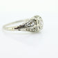 Art Deco Diamond ring. 18k White Gold Filigree Engagement Ring.
