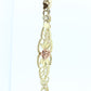 14k Flower Rose Filigree Shield Bracelet. 14k Yellow Rose gold Heart link chain filigree open shield Bracelet. st(113)
