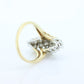 14k Yellow Gold Ring. Round Diamond Cluster Ring. Waterfall diamond. 0.96ctw diamonds st546