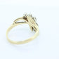 14K Bypass Diamond Ring. Total 0.48ctw Diamond Wave.  Stacked. Toi et moi band. Yellow Gold ring. Sz7.25 st(166/75)