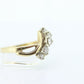 14K Bypass Diamond Ring. Total 0.48ctw Diamond Wave.  Stacked. Toi et moi band. Yellow Gold ring. Sz7.25 st(166/75)