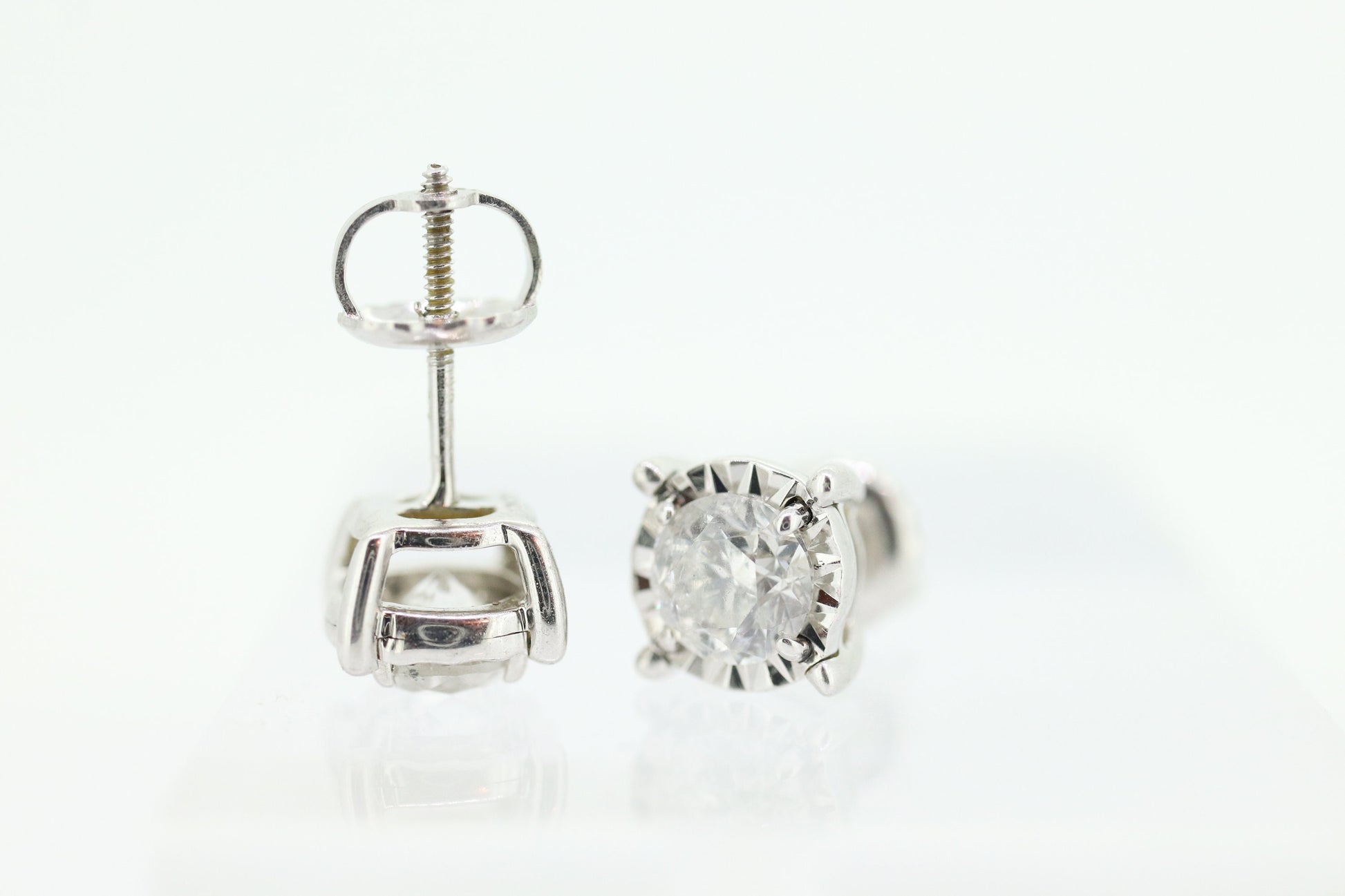 Diamond stud earrings. 10k Stud posts with 1.00ctw Diamonds made by ZEI