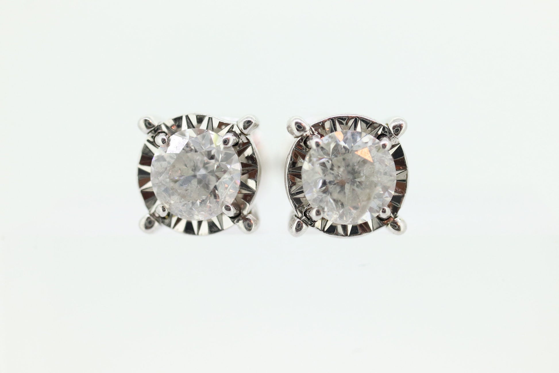 Diamond stud earrings. 10k Stud posts with 1.00ctw Diamonds made by ZEI