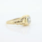 Art Deco Diamond Solitaire Ring. 14k Gold Old European Cut diamond  floral Ring st(112)