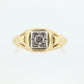 Art Deco Diamond Solitaire Ring. 14k Gold Old European Cut diamond  floral Ring st(112)