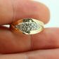 14k Diamond Pave Encrusted Band. Women or Men Diamond Dome Bombe Cluster band st140