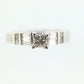 14k Princess and Baguette diamonds ring. RJM Royal Engagement ring. st(190)