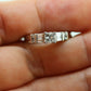 14k Princess and Baguette diamonds ring. RJM Royal Engagement ring. st(190)