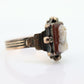 Victorian Cameo carved shell 10k signet ring. Antique 10k Rose gold Signet ring (st57)
